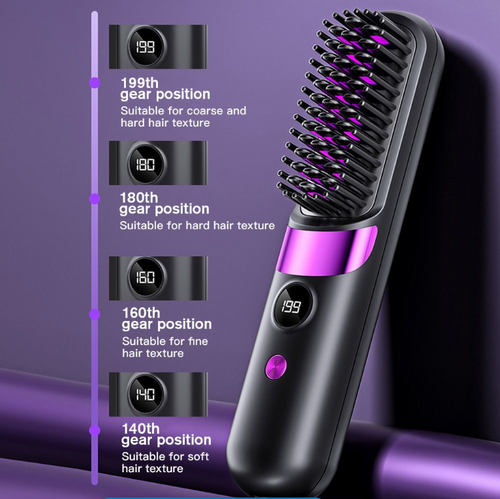 Cordless Portable Hair Straightener Brush